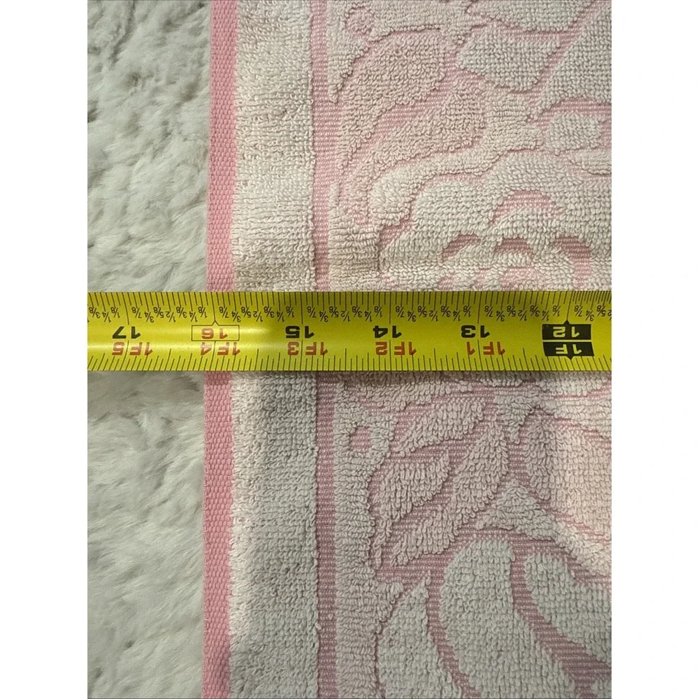 Vintage Callaway Elmrose Pink & White Hand Towel 16x22